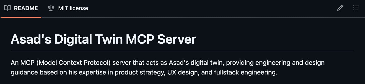 A digital twin built as an MCP server